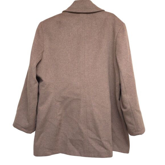 Calvin Klein Wool Blend Double Breasted Coat16 Oat Peacoat Winter Minimalist - Picture 2 of 12